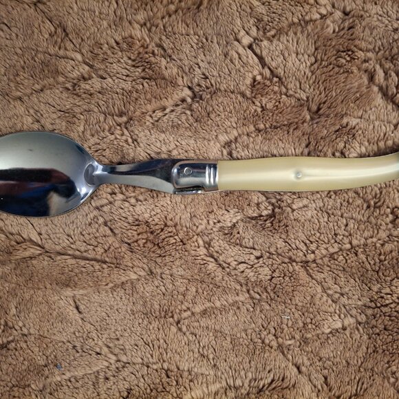 6 Jean Dubost LAGUIOLE IVORY France 8 3/8" Soup Spoons - Picture 8 of 15